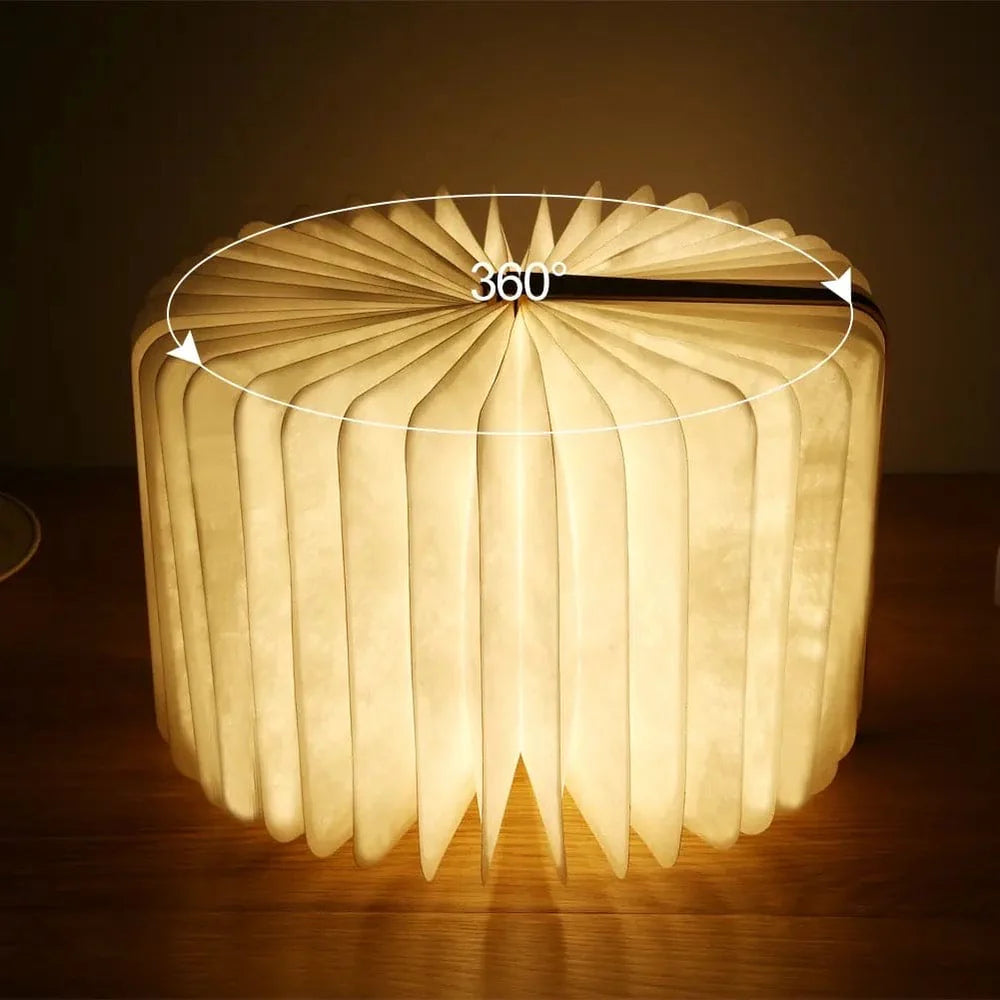 Wooden Foldable LED Book Lamp