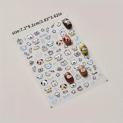 Reusable 5D Soft Relief Nail Art Stickers
