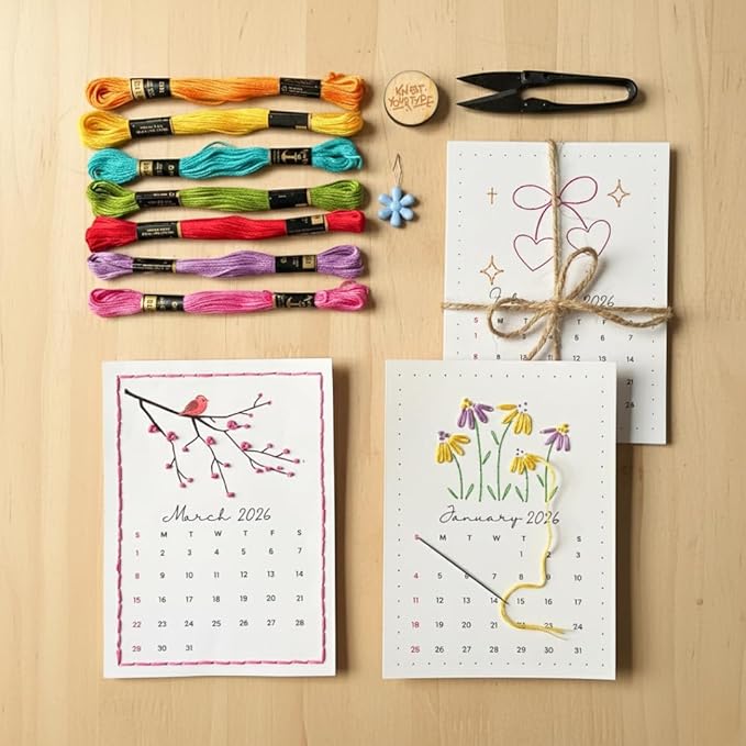 Embroidery DIY 2026 Calendar Kit
