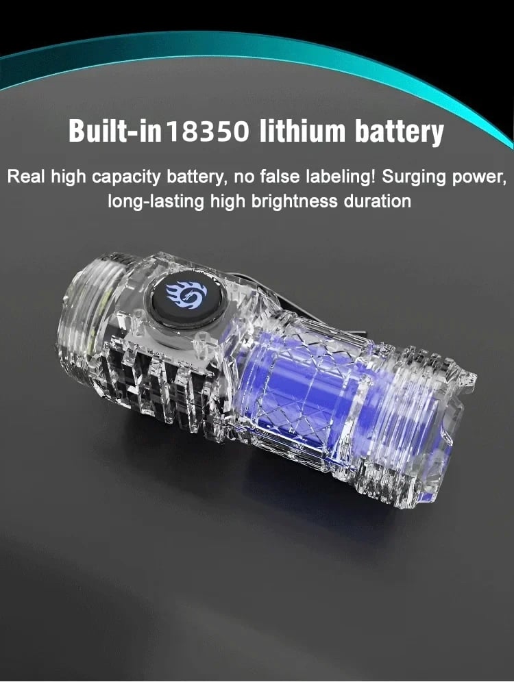 3 in 1 Thumb-Sized Flashlight Keychain + Powerbank