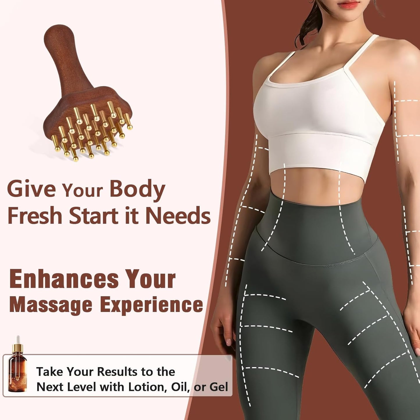 Kansa Scalp Head And Body Massager With Bronze Comb