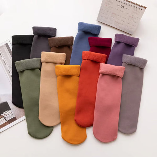 100% Cotton + Anti Smell Velvet Winter Thermal Socks