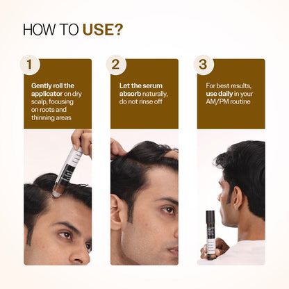 Advanced Hair Growth Serum Roll-On With 5% Rosemary, 4% Anagain, & 3% Redensyl - 25 ml