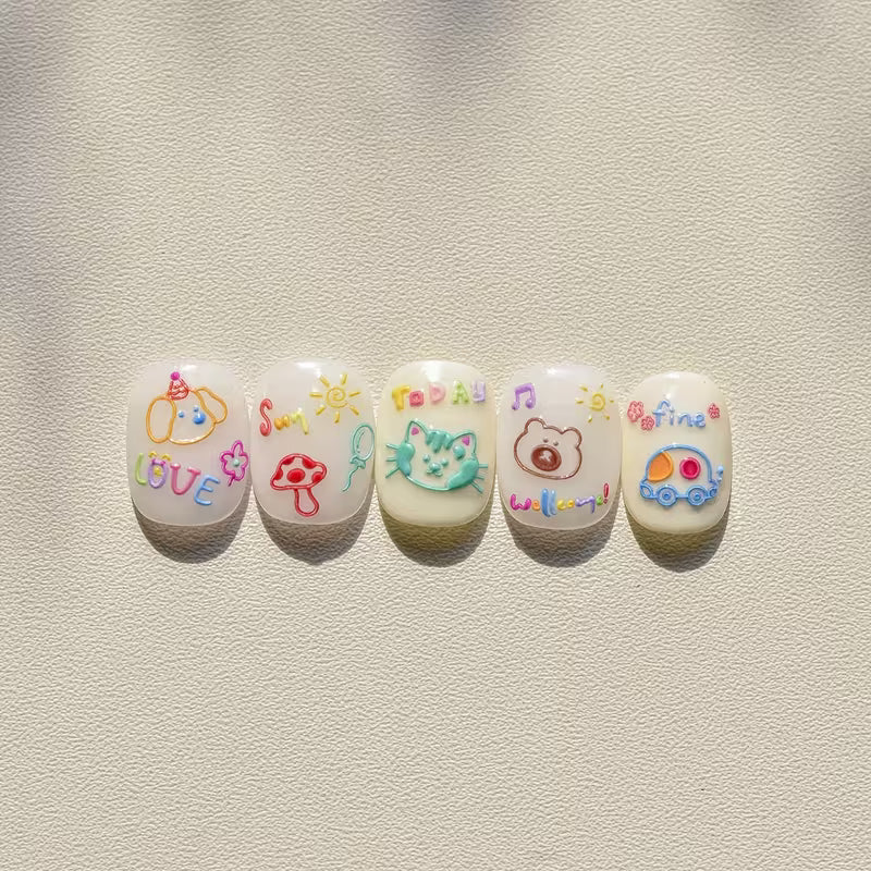 Reusable 5D Soft Relief Nail Art Stickers