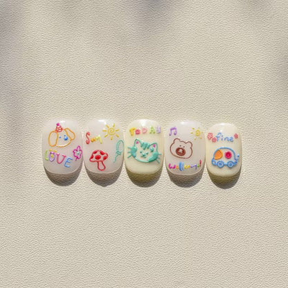 Reusable 5D Soft Relief Nail Art Stickers