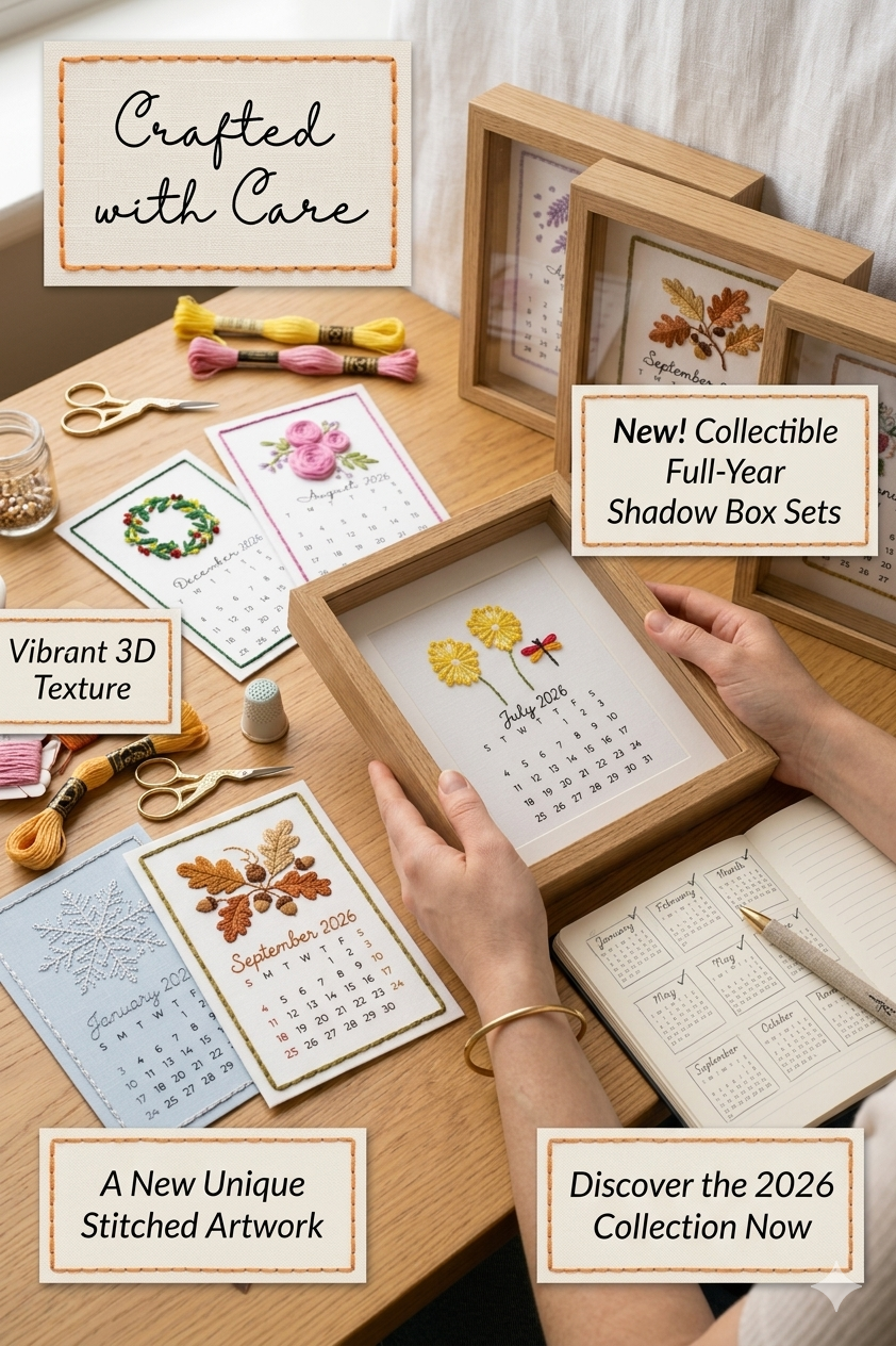 Embroidery DIY 2026 Calendar Kit