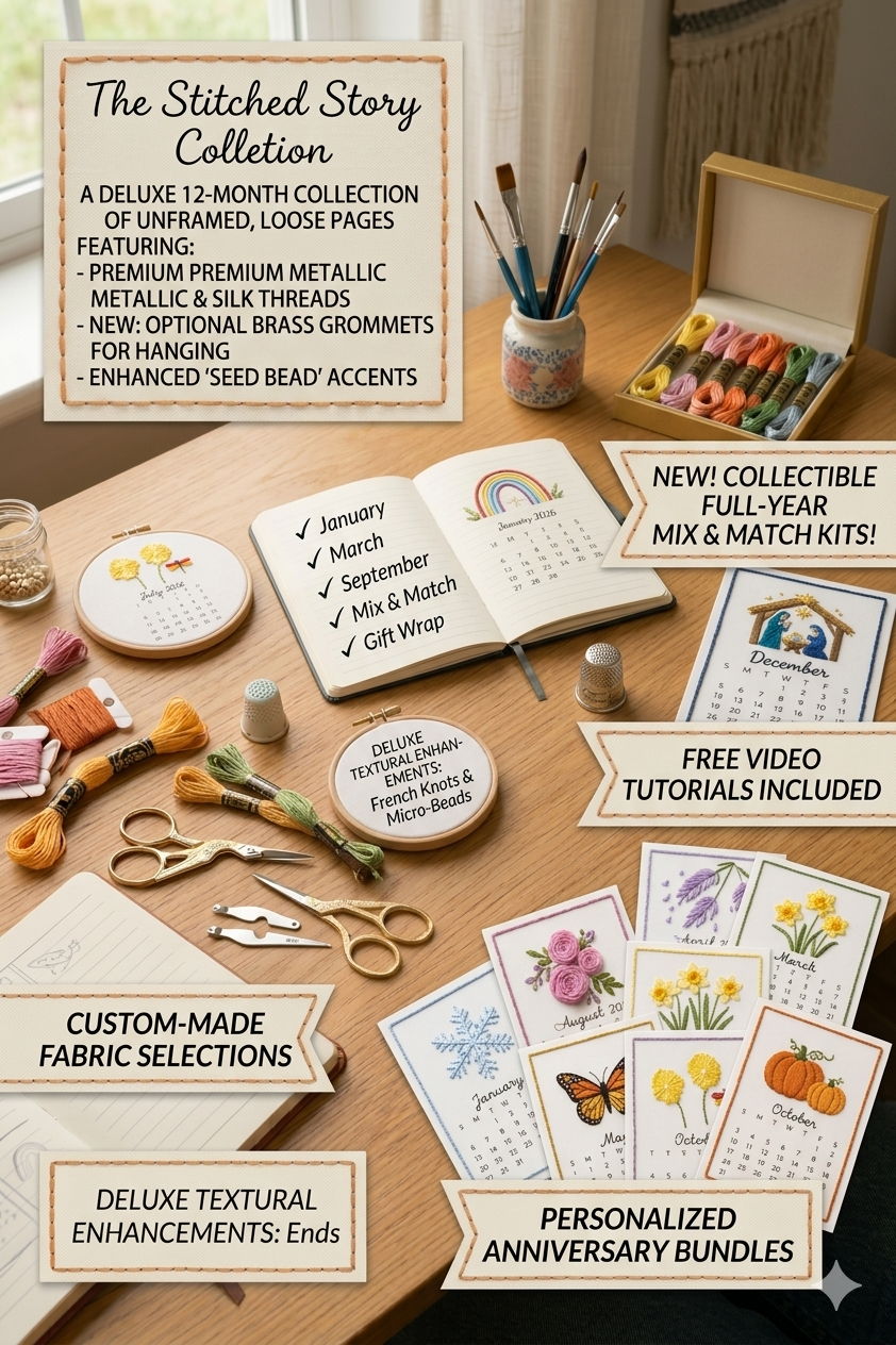 Embroidery DIY 2026 Calendar Kit