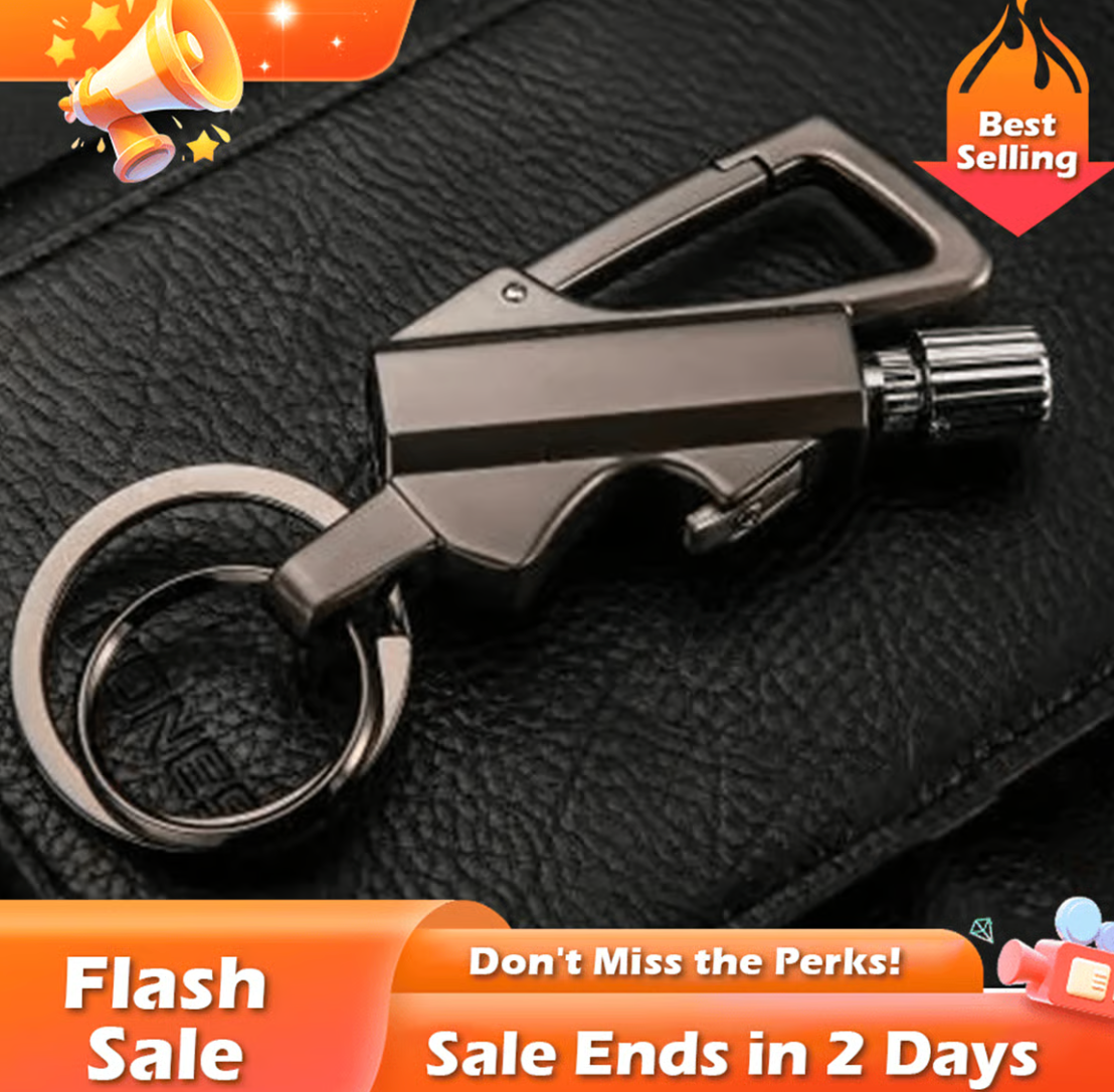 3 in 1 Permanent Match Infinity Lighter with Multitool Keychain Bottle