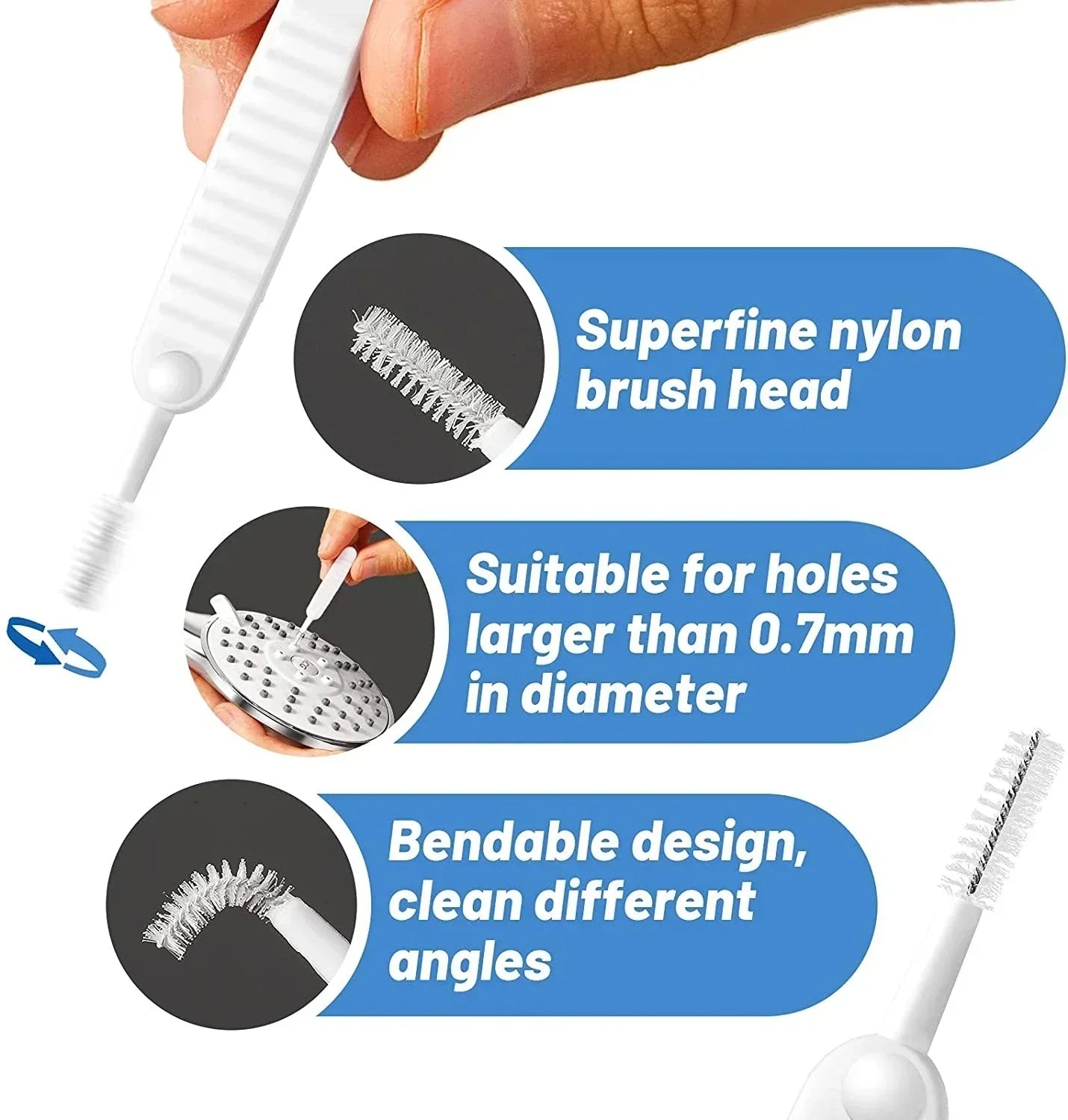 20pcs Shower Head Anti-Clogging Cleaning Brush