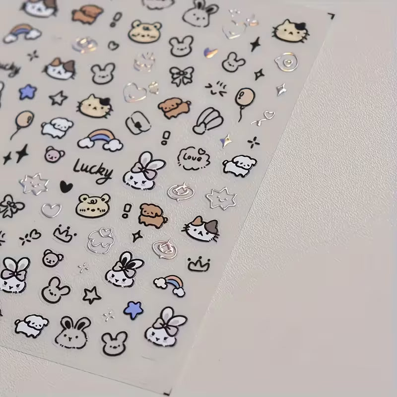 Reusable 5D Soft Relief Nail Art Stickers