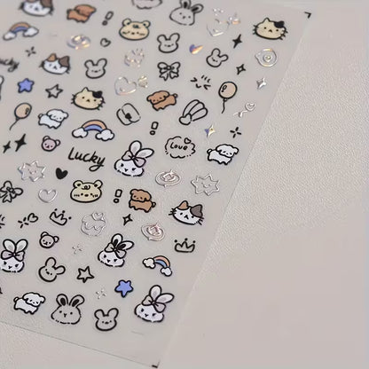Reusable 5D Soft Relief Nail Art Stickers