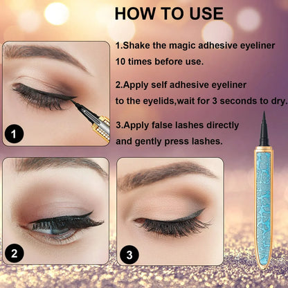 2 In 1 Self-adhesive Eyeliner + Eyelash Pencil