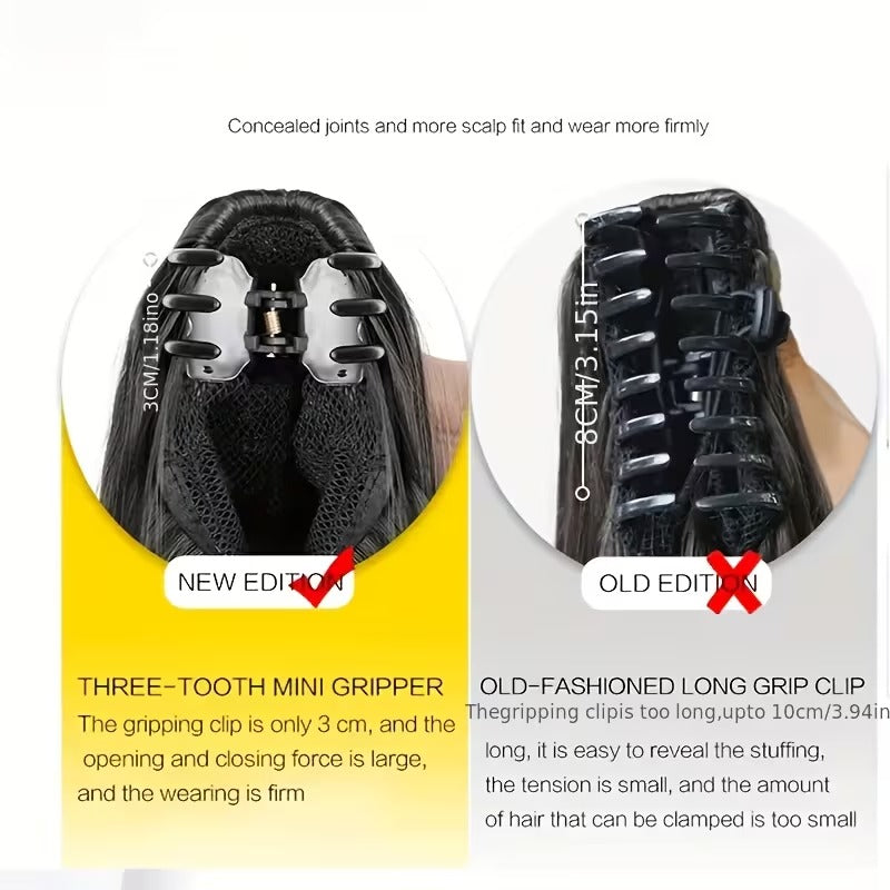 Clip with grip to accentuate ponytails