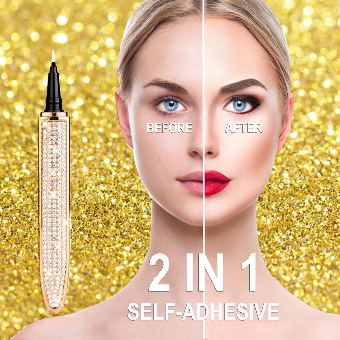 2 In 1 Self-adhesive Eyeliner + Eyelash Pencil
