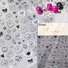 Reusable 5D Soft Relief Nail Art Stickers