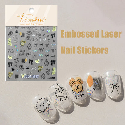 Reusable 5D Soft Relief Nail Art Stickers