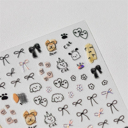 Reusable 5D Soft Relief Nail Art Stickers